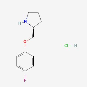 molecular formula C11H15ClFNO B2872554 (2S)-2-[(4-氟苯氧基)甲基]吡咯烷盐酸盐 CAS No. 2137036-69-0