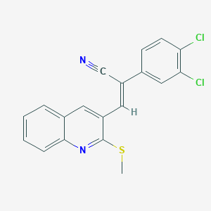 molecular formula C19H12Cl2N2S B2872561 (Z)-2-(3,4-二氯苯基)-3-[2-(甲硫基)-3-喹啉基]-2-丙烯腈 CAS No. 1164470-40-9