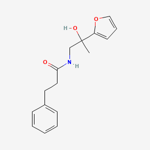 molecular formula C16H19NO3 B2872563 N-(2-(呋喃-2-基)-2-羟基丙基)-3-苯基丙酰胺 CAS No. 1396790-56-9