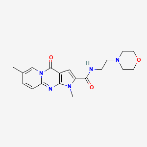 molecular formula C19H23N5O3 B2872567 1,7-dimethyl-N-(2-morpholinoethyl)-4-oxo-1,4-dihydropyrido[1,2-a]pyrrolo[2,3-d]pyrimidine-2-carboxamide CAS No. 896857-05-9