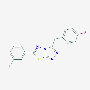 molecular formula C16H10F2N4S B287257 3-(4-Fluorobenzyl)-6-(3-fluorophenyl)[1,2,4]triazolo[3,4-b][1,3,4]thiadiazole 