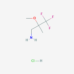 molecular formula C5H11ClF3NO B2872571 3,3,3-Trifluoro-2-methoxy-2-methylpropan-1-amine hydrochloride CAS No. 1446412-72-1