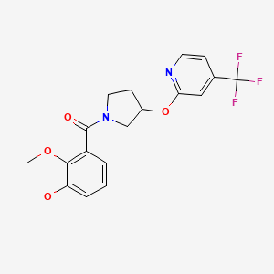 molecular formula C19H19F3N2O4 B2872576 (2,3-Dimethoxyphenyl)(3-((4-(trifluoromethyl)pyridin-2-yl)oxy)pyrrolidin-1-yl)methanone CAS No. 2034471-08-2