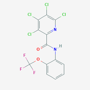 molecular formula C13H5Cl4F3N2O2 B2872579 3,4,5,6-tetrachloro-N-[2-(trifluoromethoxy)phenyl]pyridine-2-carboxamide CAS No. 939920-83-9
