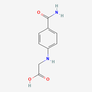 molecular formula C9H10N2O3 B2872581 2-[(4-carbamoylphenyl)amino]acetic Acid CAS No. 355809-32-4