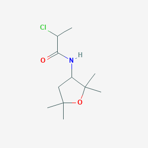 molecular formula C11H20ClNO2 B2872583 2-Chloro-N-(2,2,5,5-tetramethyloxolan-3-yl)propanamide CAS No. 2411202-00-9