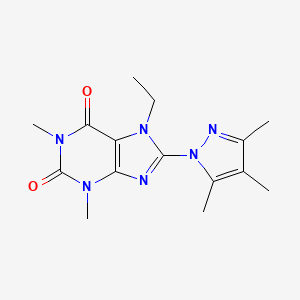 7-ethyl-1,3-dimethyl-8-(3,4,5-trimethyl-1H-pyrazol-1-yl)-2,3,6,7-tetrahydro-1H-purine-2,6-dione