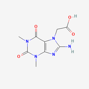molecular formula C9H11N5O4 B2872588 2-(8-amino-1,3-dimethyl-2,6-dioxo-2,3-dihydro-1H-purin-7(6H)-yl)acetic acid CAS No. 61034-18-2