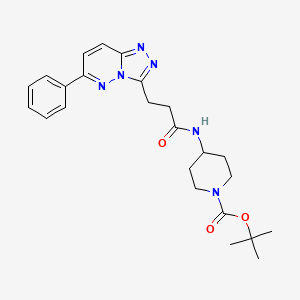 molecular formula C24H30N6O3 B2872595 叔丁基 4-(3-(6-苯基-[1,2,4]三唑并[4,3-b]哒嗪-3-基)丙酰氨基)哌啶-1-甲酸酯 CAS No. 1184984-17-5