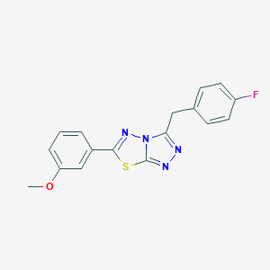 molecular formula C17H13FN4OS B287260 3-[3-(4-Fluorobenzyl)[1,2,4]triazolo[3,4-b][1,3,4]thiadiazol-6-yl]phenyl methyl ether 