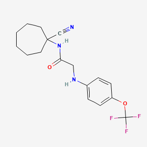 molecular formula C17H20F3N3O2 B2872622 N-(1-cyanocycloheptyl)-2-{[4-(trifluoromethoxy)phenyl]amino}acetamide CAS No. 1181865-79-1