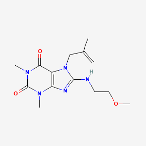 molecular formula C14H21N5O3 B2872624 8-(2-甲氧基乙氨基)-1,3-二甲基-7-(2-甲基丙-2-烯基)嘌呤-2,6-二酮 CAS No. 878420-33-8
