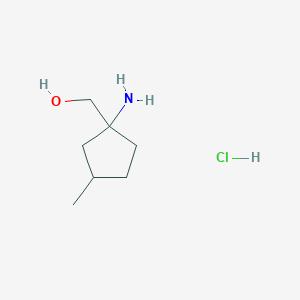 molecular formula C7H16ClNO B2872629 (1-Amino-3-methylcyclopentyl)methanol;hydrochloride CAS No. 2413896-68-9