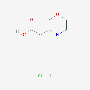 molecular formula C7H14ClNO3 B2872640 2-(4-Methylmorpholin-3-yl)acetic acid hydrochloride CAS No. 2219378-73-9