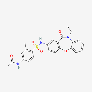 molecular formula C24H23N3O5S B2872641 N-(4-(N-(10-ethyl-11-oxo-10,11-dihydrodibenzo[b,f][1,4]oxazepin-2-yl)sulfamoyl)-3-methylphenyl)acetamide CAS No. 922010-96-6