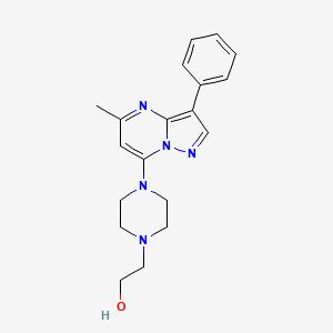 molecular formula C19H23N5O B2872642 2-[4-(5-Methyl-3-phenylpyrazolo[1,5-a]pyrimidin-7-yl)piperazin-1-yl]ethanol CAS No. 850236-62-3