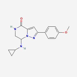 molecular formula C16H18N4O2 B2872646 7-(cyclopropylamino)-2-(4-methoxyphenyl)-6,7-dihydropyrazolo[1,5-a]pyrazin-4(5H)-one CAS No. 1775404-07-3