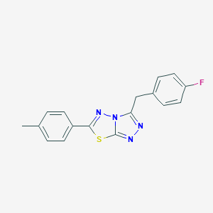 molecular formula C17H13FN4S B287265 3-(4-Fluorobenzyl)-6-(4-methylphenyl)[1,2,4]triazolo[3,4-b][1,3,4]thiadiazole 