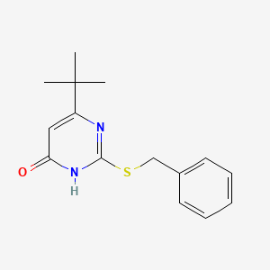 molecular formula C15H18N2OS B2872650 2-(benzylsulfanyl)-6-(tert-butyl)-4(3H)-pyrimidinone CAS No. 478259-91-5