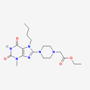 ethyl 2-(4-(7-butyl-3-methyl-2,6-dioxo-2,3,6,7-tetrahydro-1H-purin-8-yl)piperazin-1-yl)acetate