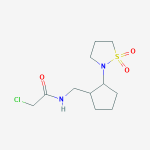 2-Chloro-N-[[2-(1,1-dioxo-1,2-thiazolidin-2-yl)cyclopentyl]methyl]acetamide