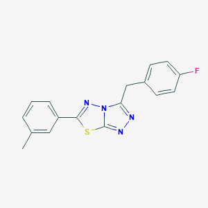 molecular formula C17H13FN4S B287266 3-(4-Fluorobenzyl)-6-(3-methylphenyl)[1,2,4]triazolo[3,4-b][1,3,4]thiadiazole 
