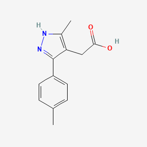 molecular formula C13H14N2O2 B2872672 [3-methyl-5-(4-methylphenyl)-1H-pyrazol-4-yl]acetic acid CAS No. 1273555-20-6