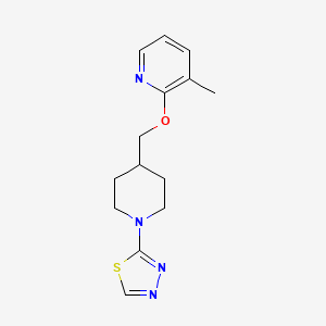molecular formula C14H18N4OS B2872673 3-Methyl-2-{[1-(1,3,4-thiadiazol-2-yl)piperidin-4-yl]methoxy}pyridine CAS No. 2201653-30-5