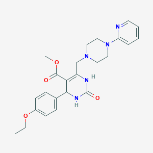 molecular formula C24H29N5O4 B2872677 Methyl 4-(4-ethoxyphenyl)-2-oxo-6-((4-(pyridin-2-yl)piperazin-1-yl)methyl)-1,2,3,4-tetrahydropyrimidine-5-carboxylate CAS No. 1252916-13-4