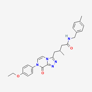 molecular formula C26H29N5O3 B2872679 4-[7-(4-ethoxyphenyl)-8-oxo-7,8-dihydro[1,2,4]triazolo[4,3-a]pyrazin-3-yl]-3-methyl-N-(4-methylbenzyl)butanamide CAS No. 946301-72-0