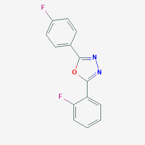 molecular formula C14H8F2N2O B287268 2-(2-Fluorophenyl)-5-(4-fluorophenyl)-1,3,4-oxadiazole 