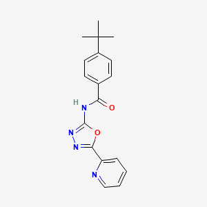 molecular formula C18H18N4O2 B2872683 4-(叔丁基)-N-(5-(吡啶-2-基)-1,3,4-恶二唑-2-基)苯甲酰胺 CAS No. 887892-08-2