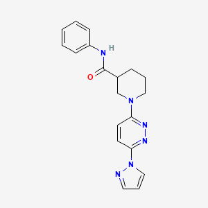 molecular formula C19H20N6O B2872687 1-(6-(1H-pyrazol-1-yl)pyridazin-3-yl)-N-phenylpiperidine-3-carboxamide CAS No. 1286716-92-4