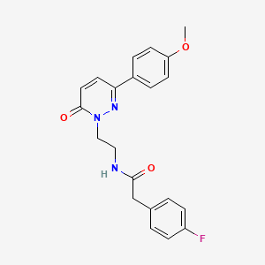 molecular formula C21H20FN3O3 B2872695 2-(4-fluorophenyl)-N-(2-(3-(4-methoxyphenyl)-6-oxopyridazin-1(6H)-yl)ethyl)acetamide CAS No. 921529-54-6