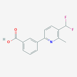 molecular formula C14H11F2NO2 B2872706 3-[5-(Difluoromethyl)-6-methylpyridin-2-yl]benzoic acid CAS No. 2248370-24-1