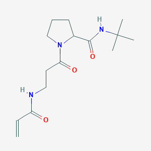 molecular formula C15H25N3O3 B2872715 N-Tert-butyl-1-[3-(prop-2-enoylamino)propanoyl]pyrrolidine-2-carboxamide CAS No. 2361676-95-9