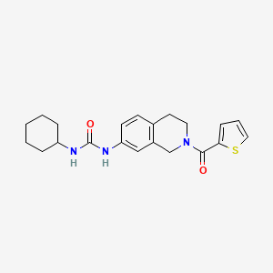 molecular formula C21H25N3O2S B2872717 1-Cyclohexyl-3-(2-(thiophene-2-carbonyl)-1,2,3,4-tetrahydroisoquinolin-7-yl)urea CAS No. 1207023-67-3