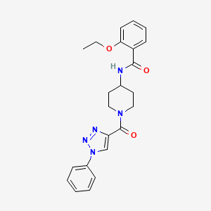 molecular formula C23H25N5O3 B2872723 2-ethoxy-N-(1-(1-phenyl-1H-1,2,3-triazole-4-carbonyl)piperidin-4-yl)benzamide CAS No. 1251695-74-5