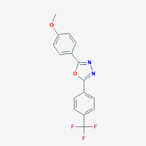 molecular formula C16H11F3N2O2 B287273 Methyl 4-{5-[4-(trifluoromethyl)phenyl]-1,3,4-oxadiazol-2-yl}phenyl ether 