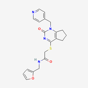 molecular formula C20H20N4O3S B2872732 N-(2-furylmethyl)-2-{[2-oxo-1-(pyridin-4-ylmethyl)-2,5,6,7-tetrahydro-1H-cyclopenta[d]pyrimidin-4-yl]thio}acetamide CAS No. 887197-08-2