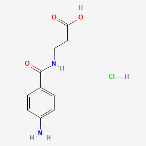 molecular formula C10H13ClN2O3 B2872738 3-[(4-氨基苯基)甲酰氨基]丙酸盐酸盐 CAS No. 138910-39-1