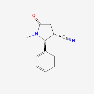 molecular formula C12H12N2O B2872741 (2S,3S)-1-甲基-5-氧代-2-苯基吡咯烷-3-腈 CAS No. 2416218-37-4