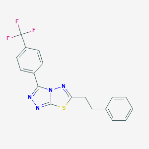 molecular formula C18H13F3N4S B287277 6-(2-Phenylethyl)-3-[4-(trifluoromethyl)phenyl][1,2,4]triazolo[3,4-b][1,3,4]thiadiazole 