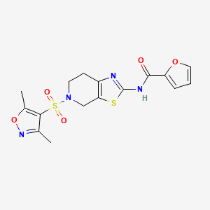 N-(5-((3,5-dimethylisoxazol-4-yl)sulfonyl)-4,5,6,7-tetrahydrothiazolo[5,4-c]pyridin-2-yl)furan-2-carboxamide
