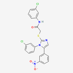 N-(3-chlorophenyl)-2-((1-(3-chlorophenyl)-5-(3-nitrophenyl)-1H-imidazol-2-yl)thio)acetamide