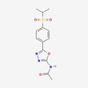 N-(5-(4-(isopropylsulfonyl)phenyl)-1,3,4-oxadiazol-2-yl)acetamide