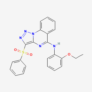molecular formula C23H19N5O3S B2872777 N-(2-ethoxyphenyl)-3-(phenylsulfonyl)[1,2,3]triazolo[1,5-a]quinazolin-5-amine CAS No. 866811-46-3