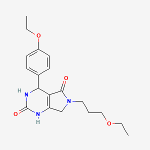 molecular formula C19H25N3O4 B2872780 4-(4-ethoxyphenyl)-6-(3-ethoxypropyl)-3,4,6,7-tetrahydro-1H-pyrrolo[3,4-d]pyrimidine-2,5-dione CAS No. 930547-88-9