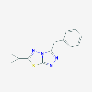 molecular formula C13H12N4S B287279 3-Benzyl-6-cyclopropyl[1,2,4]triazolo[3,4-b][1,3,4]thiadiazole 