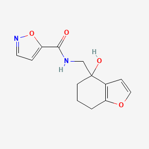 molecular formula C13H14N2O4 B2872790 N-((4-hydroxy-4,5,6,7-tetrahydrobenzofuran-4-yl)methyl)isoxazole-5-carboxamide CAS No. 2320225-44-1